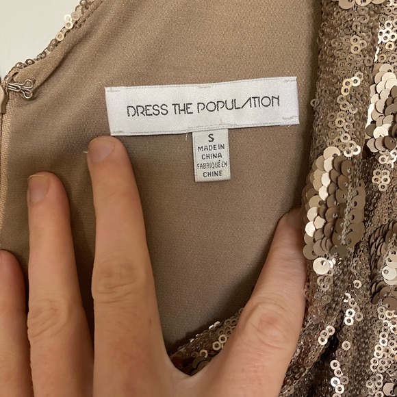 🌟 Dress the population gold sequin gown - Picture 4 of 11